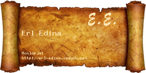 Erl Edina névjegykártya
